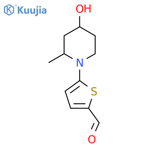 5-(4-Hydroxy-2-methylpiperidin-1-yl)thiophene-2-carbaldehyde structure
