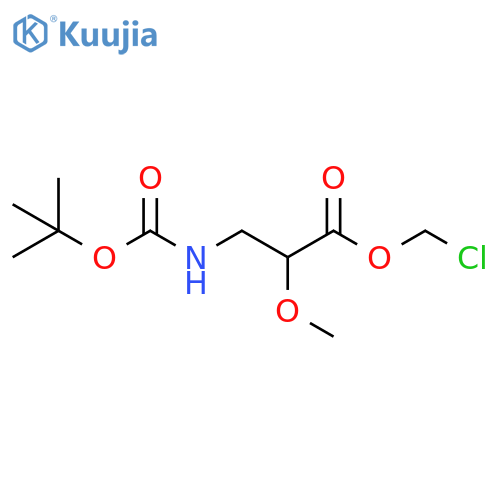 Propanoic acid, 3-[[(1,1-dimethylethoxy)carbonyl]amino]-2-methoxy-, chloromethyl ester structure