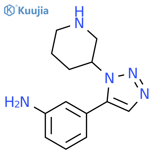 Benzenamine, 3-[1-(3-piperidinyl)-1H-1,2,3-triazol-5-yl]- structure