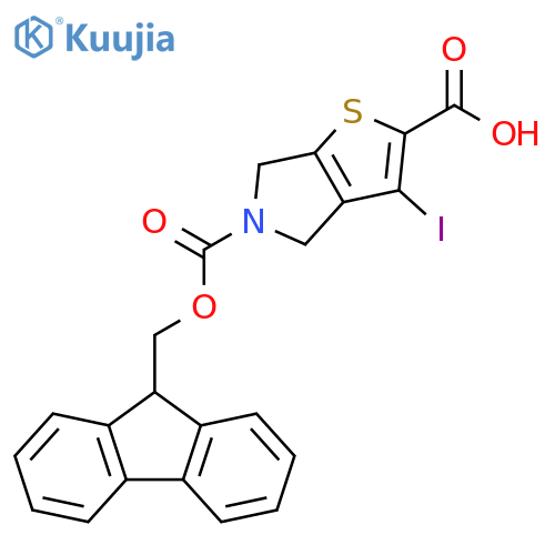 5H-Thieno[2,3-c]pyrrole-2,5-dicarboxylic acid, 4,6-dihydro-3-iodo-, 5-(9H-fluoren-9-ylmethyl) ester structure