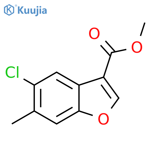 3-Benzofurancarboxylic acid, 5-chloro-6-methyl-, methyl ester structure