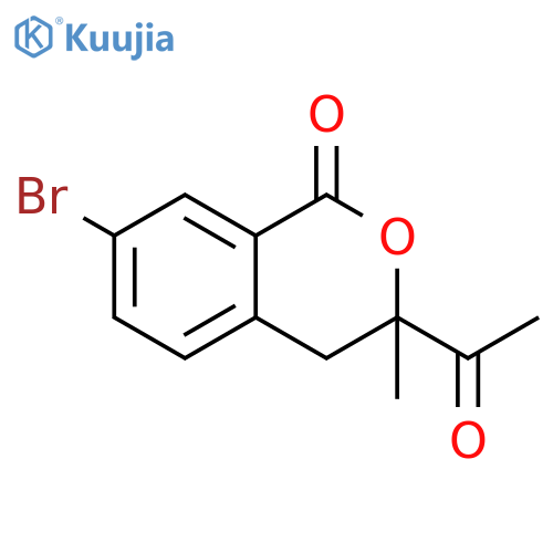 1H-2-Benzopyran-1-one, 3-acetyl-7-bromo-3,4-dihydro-3-methyl- structure