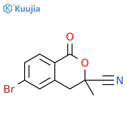 1H-2-Benzopyran-3-carbonitrile, 6-bromo-3,4-dihydro-3-methyl-1-oxo- structure