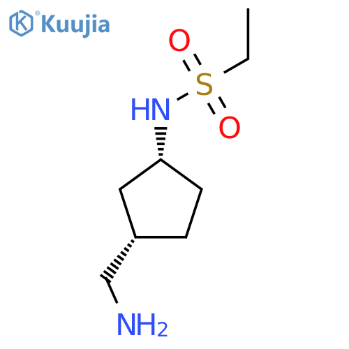rac-N-[(1R,3S)-3-(aminomethyl)cyclopentyl]ethane-1-sulfonamide structure