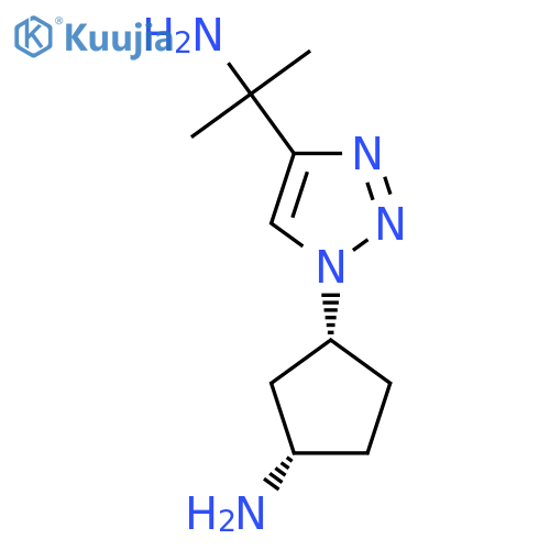 1H-1,2,3-Triazole-4-methanamine, 1-[(1R,3S)-3-aminocyclopentyl]-α,α-dimethyl-, rel- structure