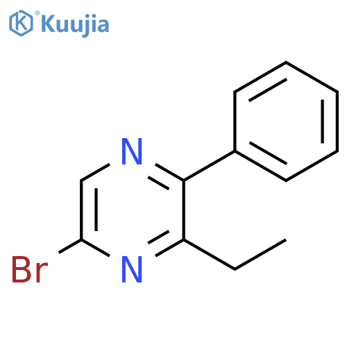 Pyrazine, 5-bromo-3-ethyl-2-phenyl- structure