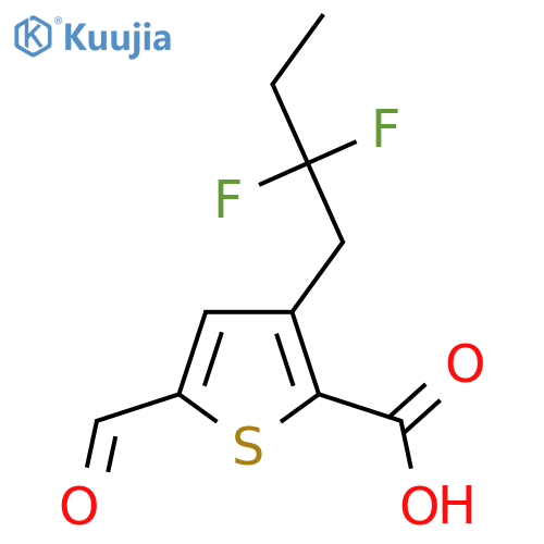 3-(2,2-Difluorobutyl)-5-formylthiophene-2-carboxylic acid structure