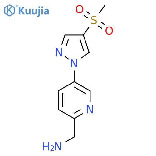 5-(4-methanesulfonyl-1H-pyrazol-1-yl)pyridin-2-ylmethanamine structure