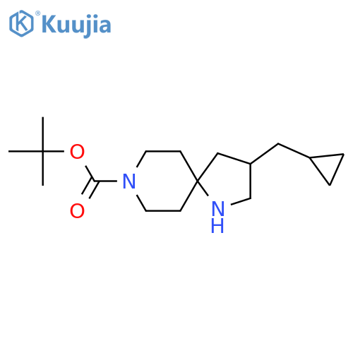 tert-butyl 3-(cyclopropylmethyl)-1,8-diazaspiro4.5decane-8-carboxylate structure
