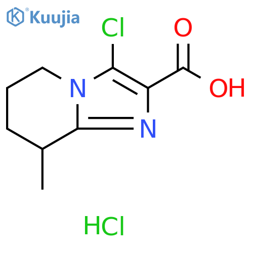 Imidazo[1,2-a]pyridine-2-carboxylic acid, 3-chloro-5,6,7,8-tetrahydro-8-methyl-, hydrochloride (1:1) structure