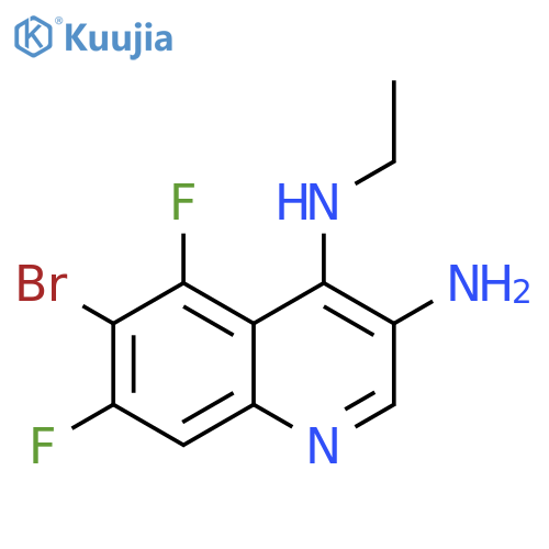 3,4-Quinolinediamine, 6-bromo-N4-ethyl-5,7-difluoro- structure