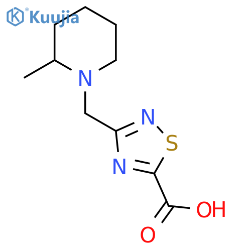 3-[(2-Methylpiperidin-1-yl)methyl]-1,2,4-thiadiazole-5-carboxylic acid structure