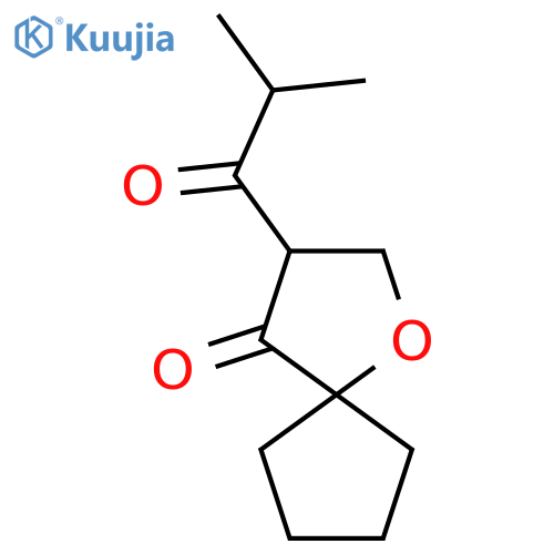 3-(2-methylpropanoyl)-1-oxaspiro4.4nonan-4-one structure