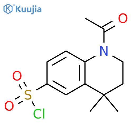 1-acetyl-4,4-dimethyl-1,2,3,4-tetrahydroquinoline-6-sulfonyl chloride structure