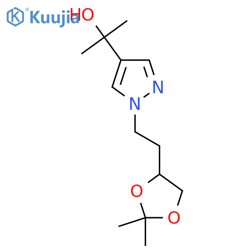 2-{1-2-(2,2-dimethyl-1,3-dioxolan-4-yl)ethyl-1H-pyrazol-4-yl}propan-2-ol structure