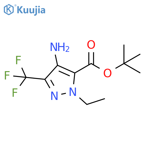 1H-Pyrazole-5-carboxylic acid, 4-amino-1-ethyl-3-(trifluoromethyl)-, 1,1-dimethylethyl ester structure