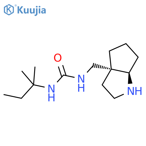 rac-1-{[(3aR,6aR)-octahydrocyclopenta[b]pyrrol-3a-yl]methyl}-3-(2-methylbutan-2-yl)urea structure