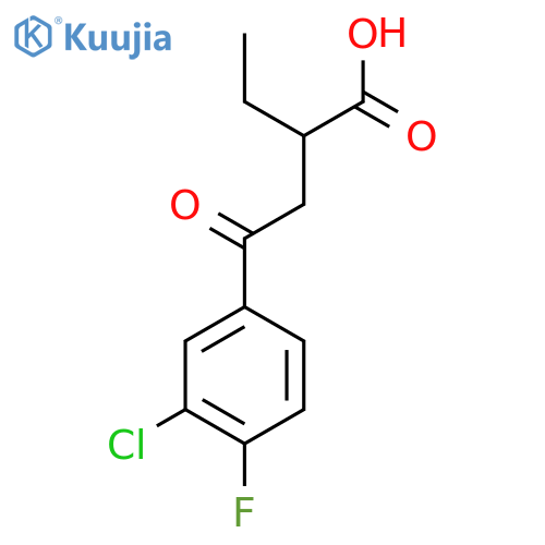4-(3-Chloro-4-fluorophenyl)-2-ethyl-4-oxobutanoic acid structure