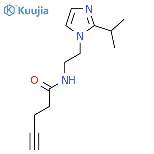 N-{2-[2-(propan-2-yl)-1H-imidazol-1-yl]ethyl}pent-4-ynamide structure