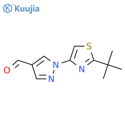 1-(2-tert-butyl-1,3-thiazol-4-yl)-1H-pyrazole-4-carbaldehyde structure