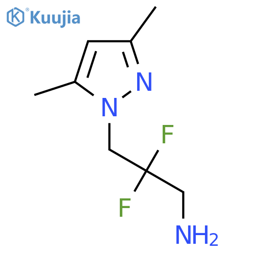 3-(3,5-dimethyl-1H-pyrazol-1-yl)-2,2-difluoropropan-1-amine structure