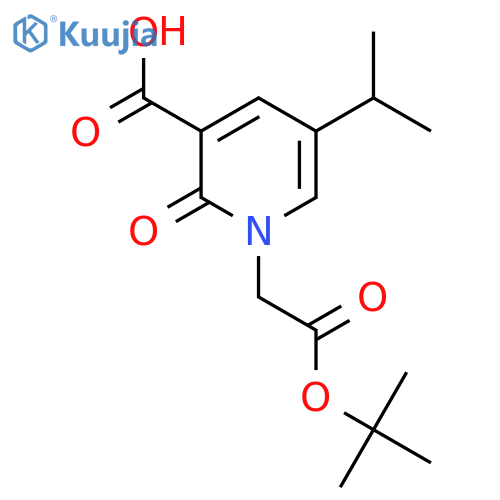 1-2-(tert-butoxy)-2-oxoethyl-2-oxo-5-(propan-2-yl)-1,2-dihydropyridine-3-carboxylic acid structure