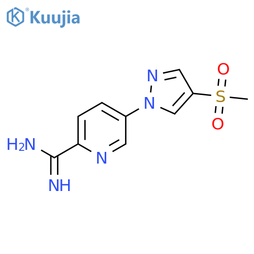 5-(4-methanesulfonyl-1H-pyrazol-1-yl)pyridine-2-carboximidamide structure