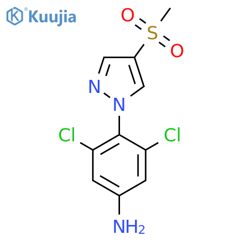 3,5-dichloro-4-(4-methanesulfonyl-1H-pyrazol-1-yl)aniline structure