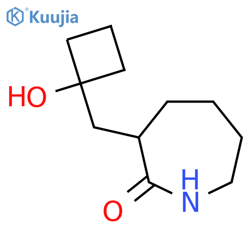 3-[(1-Hydroxycyclobutyl)methyl]azepan-2-one structure