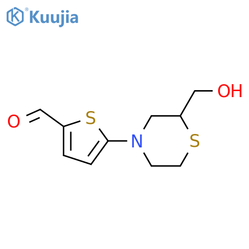 5-[2-(Hydroxymethyl)thiomorpholin-4-yl]thiophene-2-carbaldehyde structure