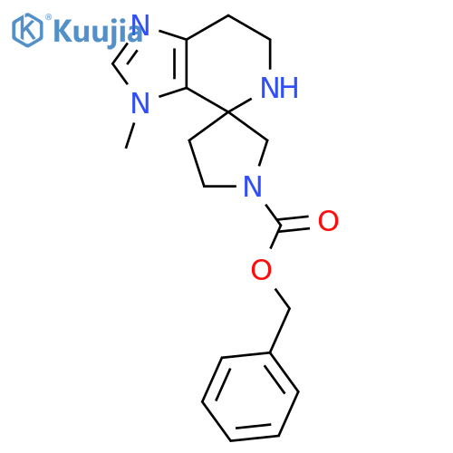benzyl 3-methyl-3,5,6,7-tetrahydrospiroimidazo4,5-cpyridine-4,3'-pyrrolidine-1'-carboxylate structure