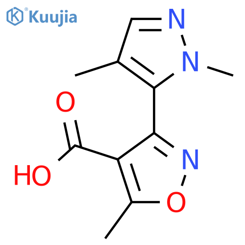 3-(1,4-dimethyl-1H-pyrazol-5-yl)-5-methyl-1,2-oxazole-4-carboxylic acid structure
