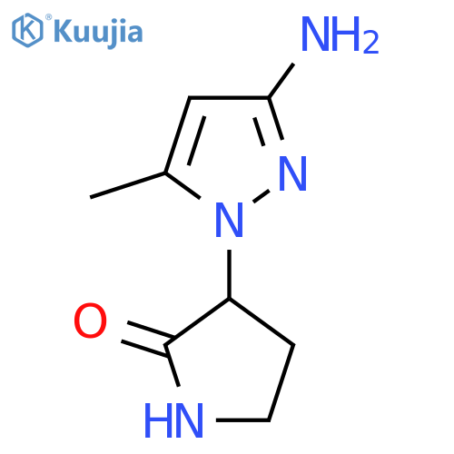 3-(3-amino-5-methyl-1H-pyrazol-1-yl)pyrrolidin-2-one structure