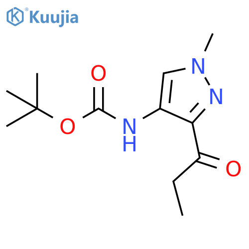 Carbamic acid, N-[1-methyl-3-(1-oxopropyl)-1H-pyrazol-4-yl]-, 1,1-dimethylethyl ester structure