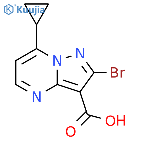 Pyrazolo[1,5-a]pyrimidine-3-carboxylic acid, 2-bromo-7-cyclopropyl- structure