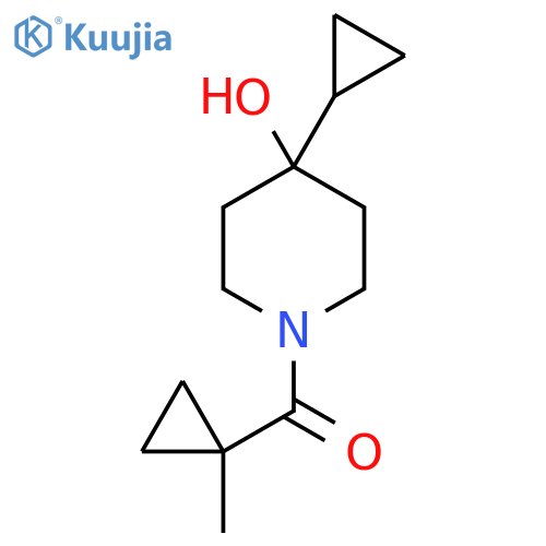 4-Cyclopropyl-1-(1-methylcyclopropanecarbonyl)piperidin-4-ol structure