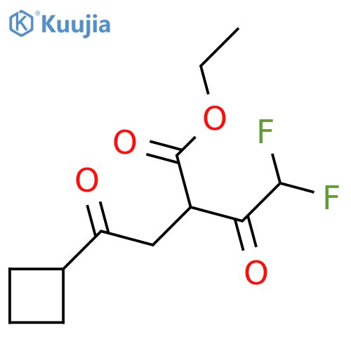 ethyl 2-(2-cyclobutyl-2-oxoethyl)-4,4-difluoro-3-oxobutanoate structure