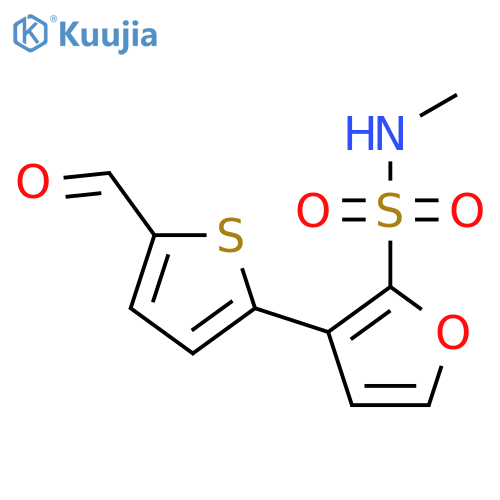 3-(5-formylthiophen-2-yl)-N-methylfuran-2-sulfonamide structure