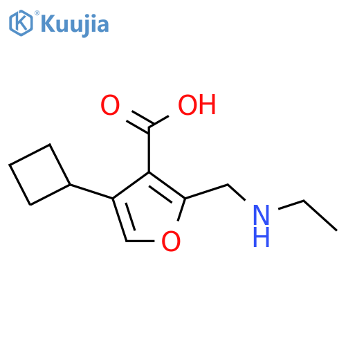 4-Cyclobutyl-2-[(ethylamino)methyl]furan-3-carboxylic acid structure