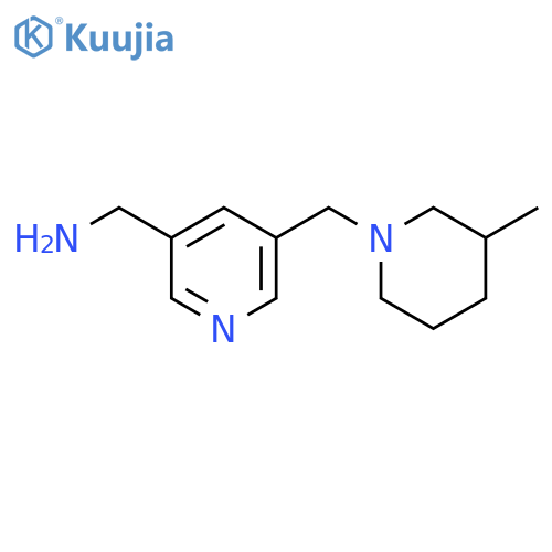 3-Pyridinemethanamine, 5-[(3-methyl-1-piperidinyl)methyl]- structure