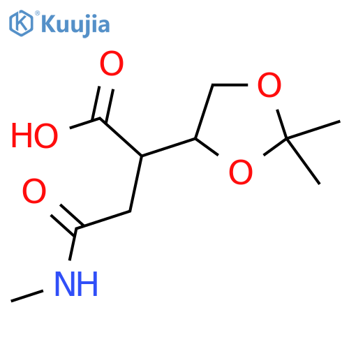 2-(2,2-Dimethyl-1,3-dioxolan-4-yl)-3-(methylcarbamoyl)propanoic acid structure