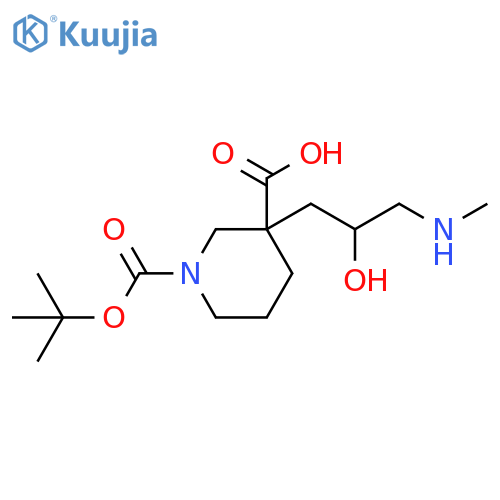 1,3-Piperidinedicarboxylic acid, 3-[2-hydroxy-3-(methylamino)propyl]-, 1-(1,1-dimethylethyl) ester structure