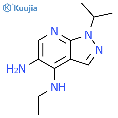 1H-Pyrazolo[3,4-b]pyridine-4,5-diamine, N4-ethyl-1-(1-methylethyl)- structure