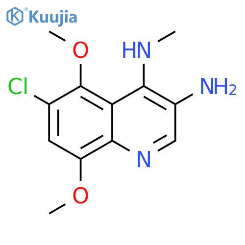 3,4-Quinolinediamine, 6-chloro-5,8-dimethoxy-N4-methyl- structure