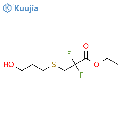 Propanoic acid, 2,2-difluoro-3-[(3-hydroxypropyl)thio]-, ethyl ester structure