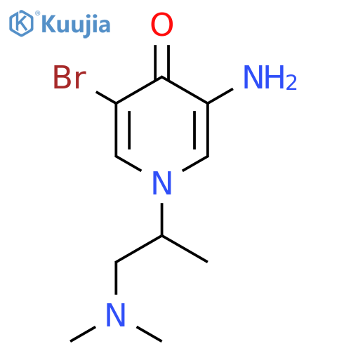 3-amino-5-bromo-1-1-(dimethylamino)propan-2-yl-1,4-dihydropyridin-4-one structure