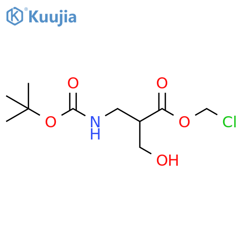 Propanoic acid, 3-[[(1,1-dimethylethoxy)carbonyl]amino]-2-(hydroxymethyl)-, chloromethyl ester structure