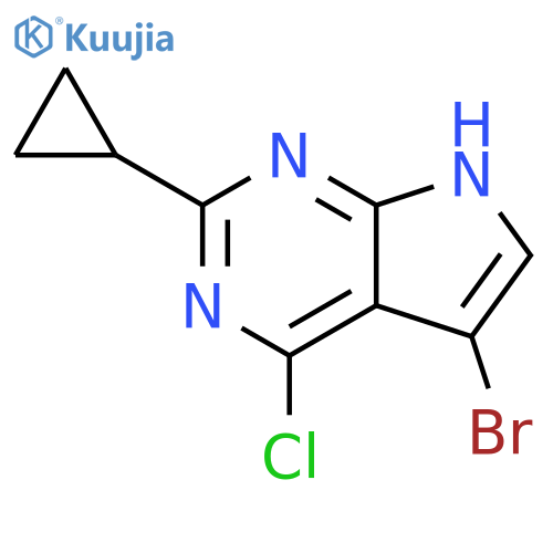 7H-Pyrrolo[2,3-d]pyrimidine, 5-bromo-4-chloro-2-cyclopropyl- structure