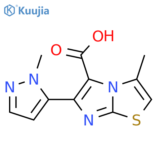 3-methyl-6-(1-methyl-1H-pyrazol-5-yl)imidazo2,1-b1,3thiazole-5-carboxylic acid structure