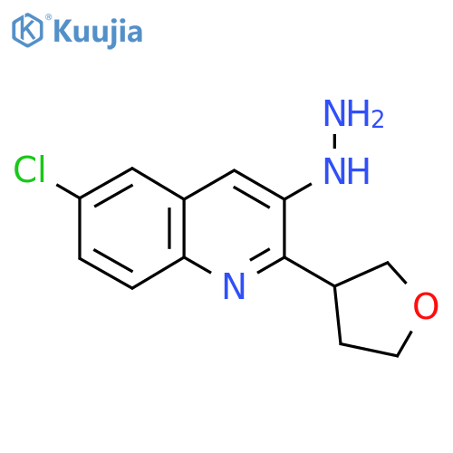 6-Chloro-3-hydrazinyl-2-(oxolan-3-yl)quinoline structure